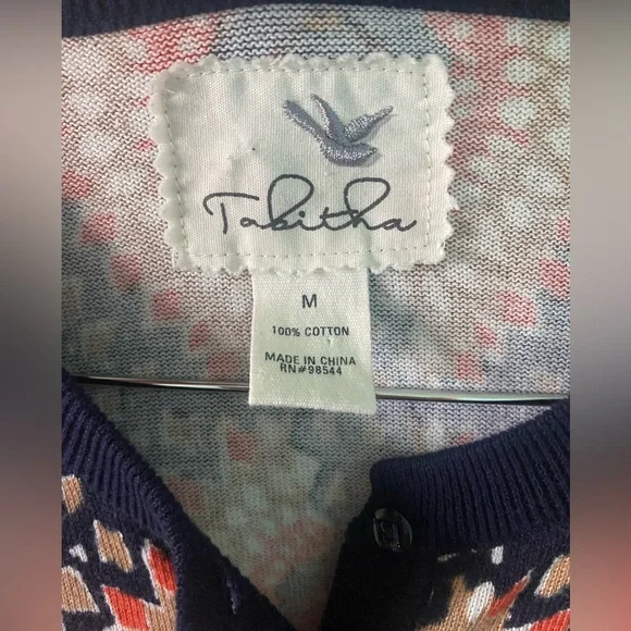 Anthropologie TABITHA Odval Cardi Colorful Cardigan Sweater Retro Knit Medium - Picture 3 of 3